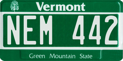 VT license plate NEM442