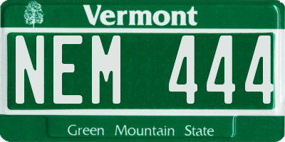 VT license plate NEM444