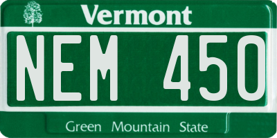 VT license plate NEM450