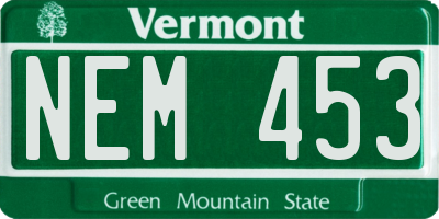 VT license plate NEM453