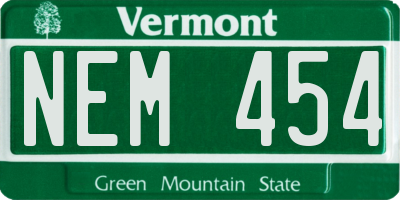 VT license plate NEM454