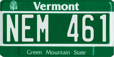 VT license plate NEM461