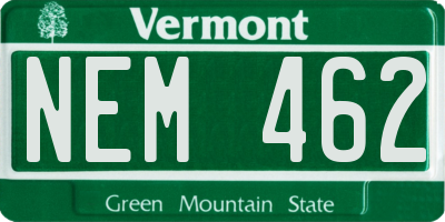VT license plate NEM462