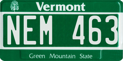 VT license plate NEM463