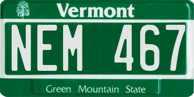VT license plate NEM467