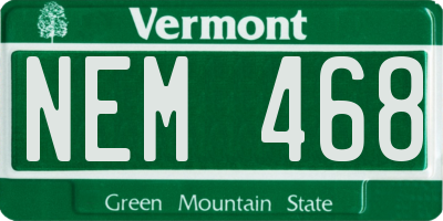 VT license plate NEM468