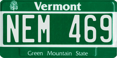 VT license plate NEM469