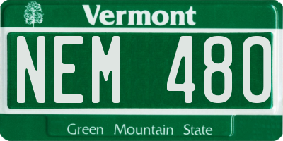 VT license plate NEM480