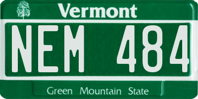 VT license plate NEM484