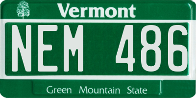 VT license plate NEM486