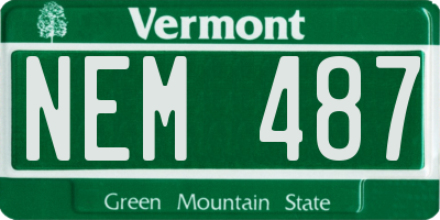 VT license plate NEM487