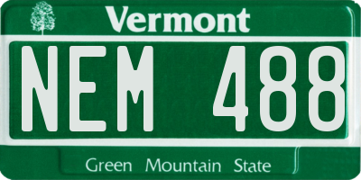 VT license plate NEM488