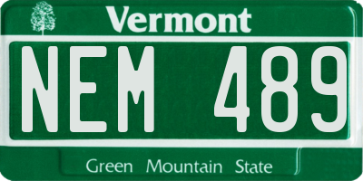 VT license plate NEM489