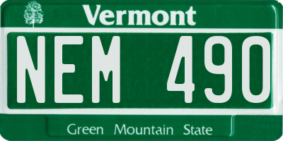 VT license plate NEM490