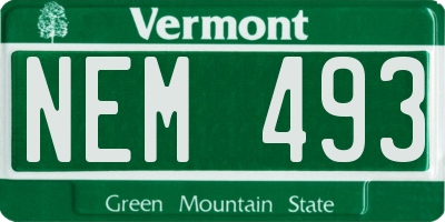 VT license plate NEM493