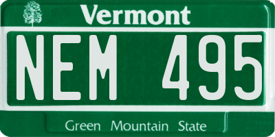 VT license plate NEM495
