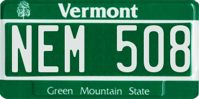 VT license plate NEM508