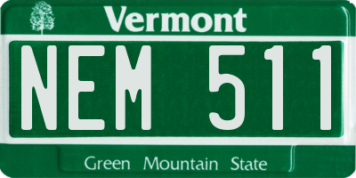VT license plate NEM511