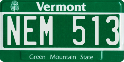 VT license plate NEM513