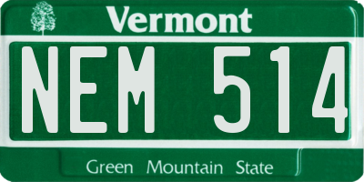 VT license plate NEM514