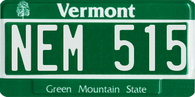 VT license plate NEM515