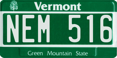 VT license plate NEM516