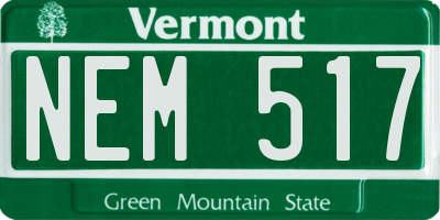 VT license plate NEM517