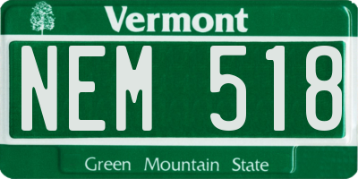 VT license plate NEM518