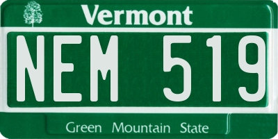 VT license plate NEM519