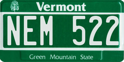 VT license plate NEM522