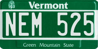 VT license plate NEM525