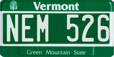 VT license plate NEM526