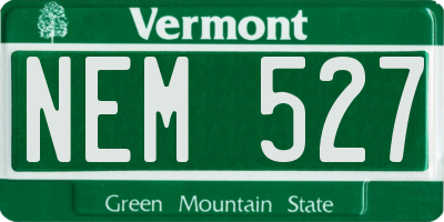 VT license plate NEM527