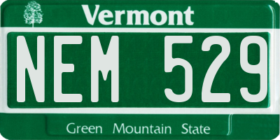 VT license plate NEM529