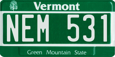 VT license plate NEM531