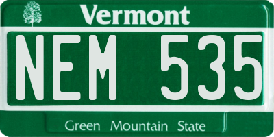 VT license plate NEM535