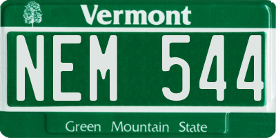VT license plate NEM544
