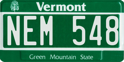 VT license plate NEM548