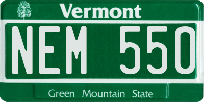 VT license plate NEM550