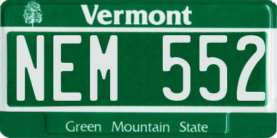 VT license plate NEM552