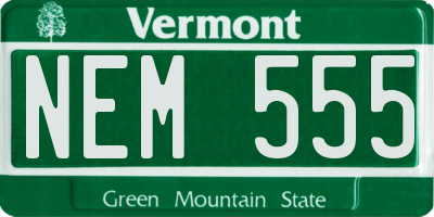 VT license plate NEM555