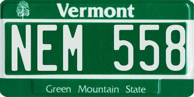 VT license plate NEM558