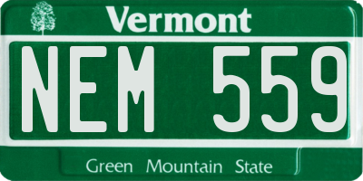 VT license plate NEM559