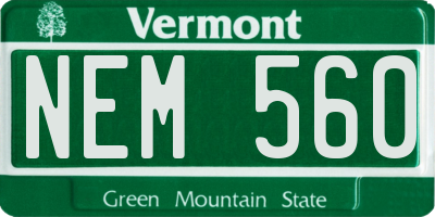 VT license plate NEM560
