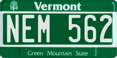 VT license plate NEM562