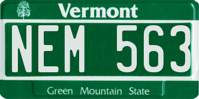 VT license plate NEM563