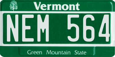 VT license plate NEM564