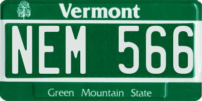 VT license plate NEM566
