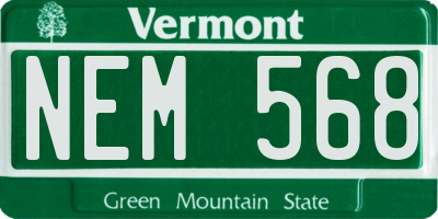 VT license plate NEM568