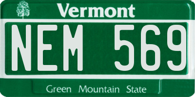 VT license plate NEM569